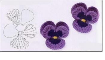 चौगुना फूल crochet 